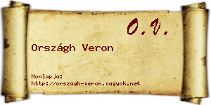 Országh Veron névjegykártya